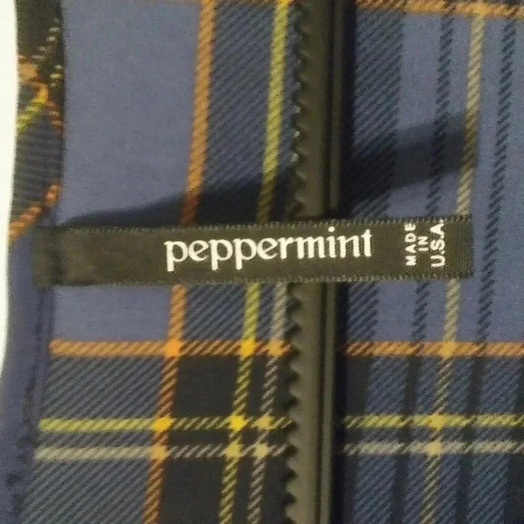 Peppermint Blue Plaid Hi Low Plunge Neckline Top - Picture 4 of 5